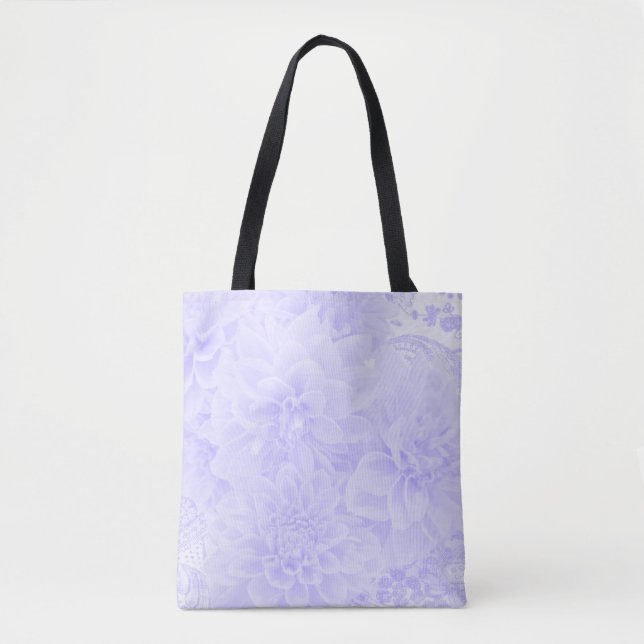 Dahlias in Blau Tasche (Vorderseite)