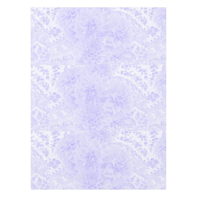 Dahlias in Blau Tischdecke (Vorderseite)