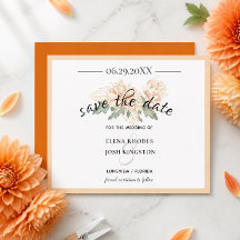 Dahlias - Marmalade Wedding Save the Date Card