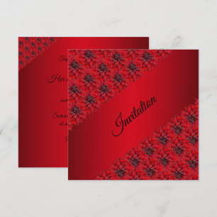 Dahlias rouge sang dans une invitation de style go