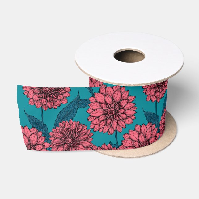 Dahlias Satin Ribbon Satinband (Spule)