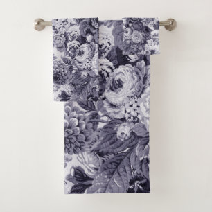 Dahlias vintages bleus Toile floral de pivoine de