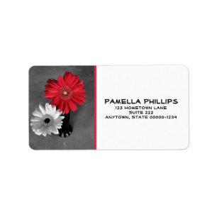 Dahlie-Blumen-noch Leben-Rot gespritztes Monochrom Adressaufkleber