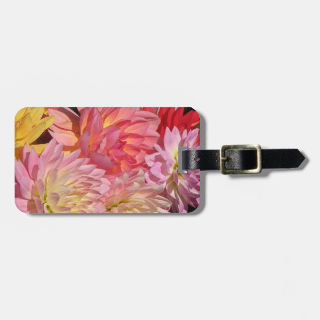 Dahlie-Blumenblätter Gepäckanhänger (Vorderseite horizontal)