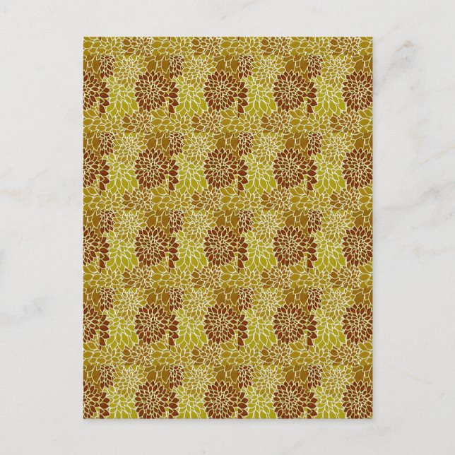 Dahlie Blumenmuster Postkarte (Vorderseite)