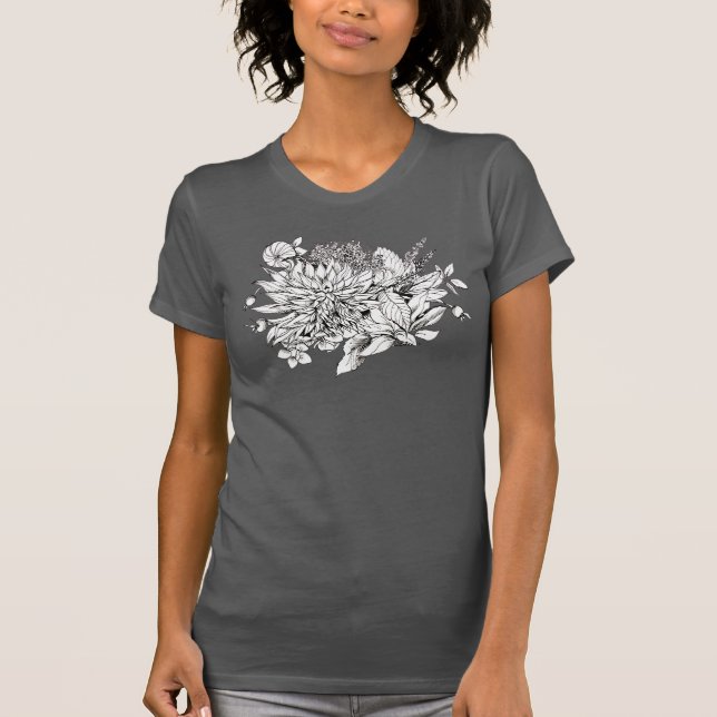Dahlie-Blumenstrauß-T-Shirt T-Shirt (Vorderseite)