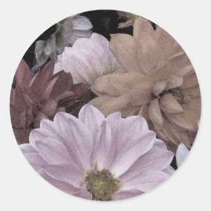 Dahlie-Garten-Blumen-abstrakte mit Blumenaufkleber Runder Aufkleber