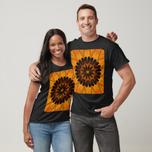 Dahlie in schwarzem bohemian Blumen-Grafikdesign T-Shirt