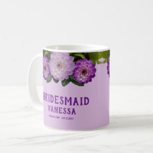 Dahlie Lila Lavendel Floral Hochzeit Brautjungfer Kaffeetasse