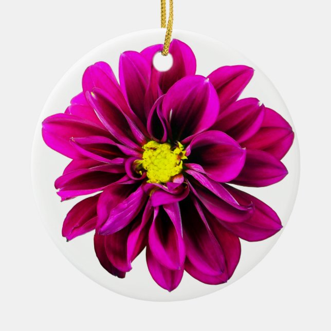 Dahlie-Verzierung Keramik Ornament (Vorne)