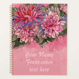 Dahlien Blumen rosa Wasserfarbe Planer