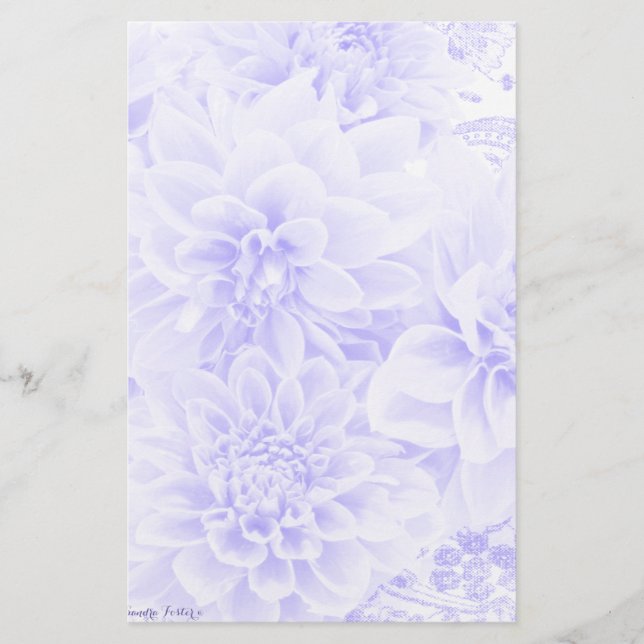 Dahlien im Blau Briefpapier (Vorderseite)