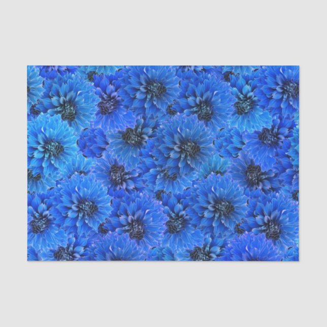 Dahlien in königsblau - Blumendesign, Seidenpapier (Vorderseite)