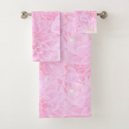 Dahlien in weichrosa badhandtuch set