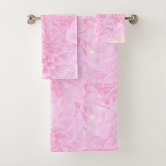 Dahlien in weichrosa badhandtuch set (Insitu)