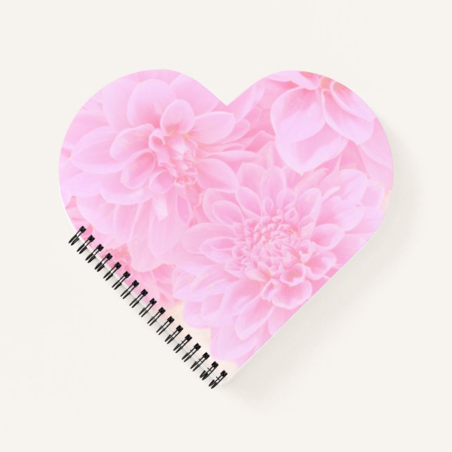 Dahlien in weichrosa notizbuch (Vorderseite)