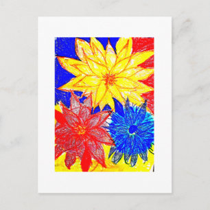 Dahlien Kontrastierend Postkarte