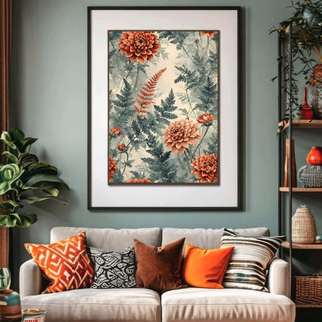 Dahlien und Farne Poster (Von Creator hochgeladen)
