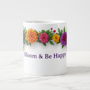 Dahlien- und Ringelblumen-Blumenkranz mit farbenfr Jumbo-Tasse