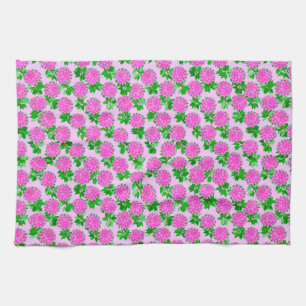 Dahlienblumen in tiefem Rosa Geschirrtuch