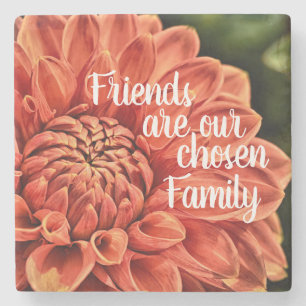Dahlienmalerei Freunde Familie Orange Blume Steinuntersetzer