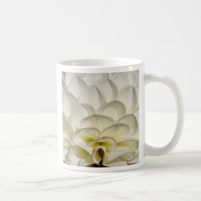 Dahlieweißschritte Kaffeetasse (Rechts)