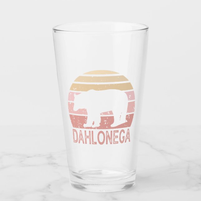 Dahlonega Georgia Retro Bear Glas (Vorderseite)
