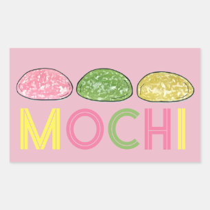 Daifuku Mochi Japanischer Neujahrskuchen Rechteckiger Aufkleber