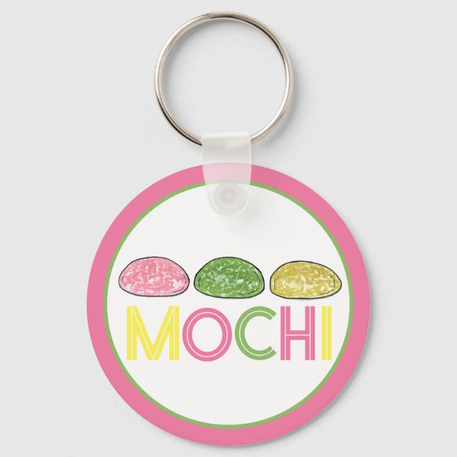 Daifuku Mochi Japanischer Neujahrskuchen Schlüsselanhänger (Vorderseite)