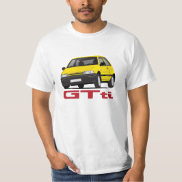 Daihatsu Scharade GTti Turbo, gelb mit dem T-Shirt