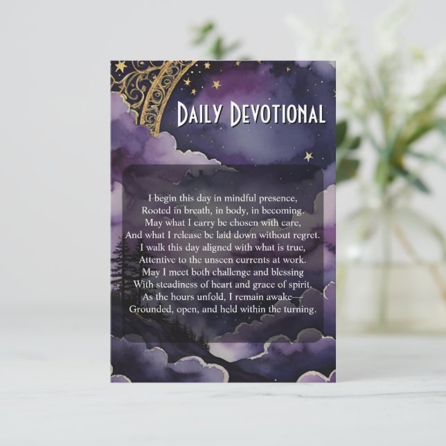 Daily Devotional Pagan Prayer Pocket Ritual Card Einladung (Stehend Vorderseite)