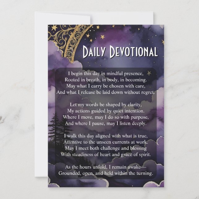 Daily Devotional Pagan Prayer Pocket Ritual Card Einladung (Vorderseite)
