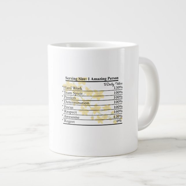 Daily Dose Mug – Sip Strength, Stir Spirit, Serve  Jumbo-Tasse (Vorderseite Rechts)