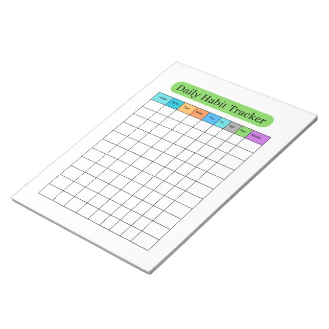 Daily Habit Tracker Minimal Notepad Notizblock (angewinkelt)