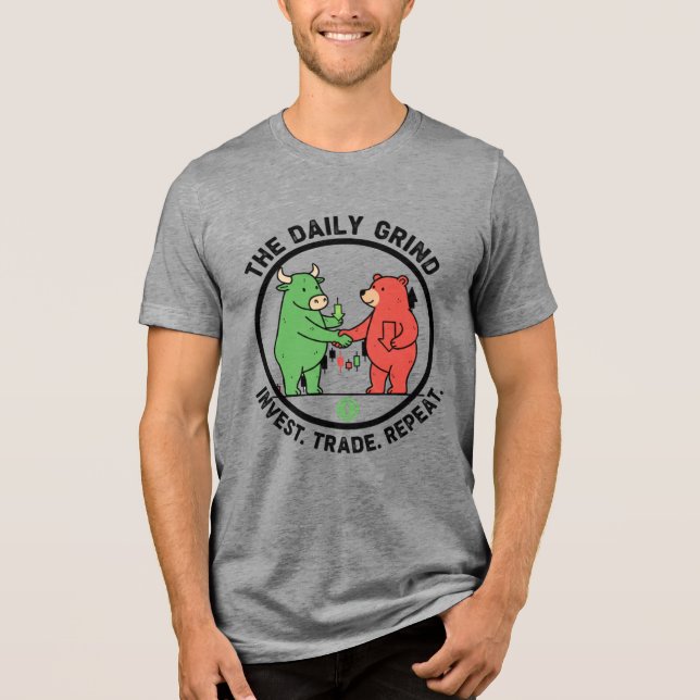 Daily Hustle Stock Market Bull Bear Trading Shirt (Vorderseite)