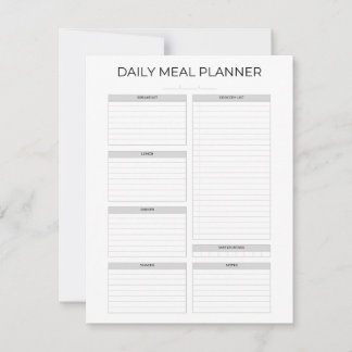 Daily Meal Planner | Simple Minimalistic Clean Einladung