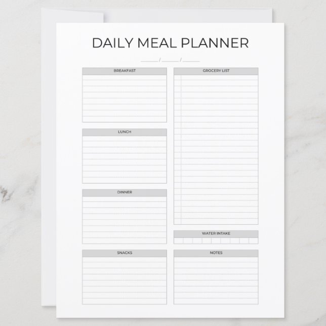 Daily Meal Planner | Simple Minimalistic Kitchen (Vorderseite)