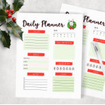 Daily Plananner Weihnachten Bunny Notizblock<br><div class="desc">Bleibe organisiert,  aber auf festliche Weise dieses Jahr mit unserem bezaubernden Tagesplaner. Das Planerblatt enthält Abschnitte für Ihre täglichen Aufgaben,  Reflexionen,  Mahlzeiten,  zusätzliche Notizen und Aufgaben sowie Wasseraufnahme. Rot und Grün mit einer niedlichen Hase und Kranz-Abbildung machen es so fröhlich anzusehen.</div>