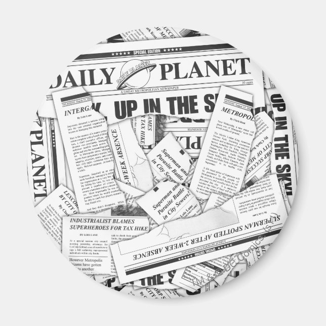 Daily Planet Muster - White Magnet (Vorne)