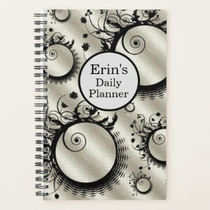 "Daily Planner" Flèche et cercles Noir & Blanc