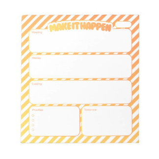 Daily Planner Notepad - Yellow Striped Notizblock