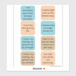 Daily Positive Affirmations- 8 Wellness Stickers Aufkleber