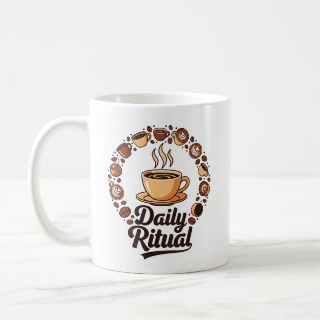 Daily Ritual - Coffee Lover's Emblem Kaffeetasse (Links)