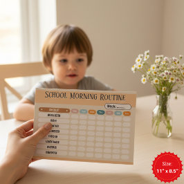 Daily Routine Checklist for Kids Morning & School  Notizblock