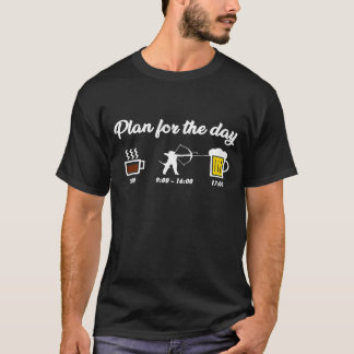 Daily Schedule Coffee Archer Beer Saying Daily Rou T-Shirt