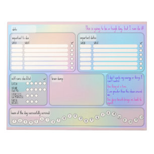 Daily Schedule for Focus & Self-Care  Notizblock