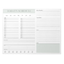 Daily Schedule Planning Notepad - Mint