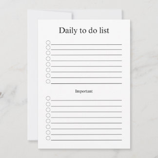 Daily to do list mitteilungskarte