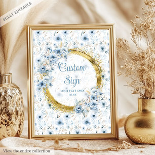 Daintie staubblaue Aquarellfarben-Blume Poster