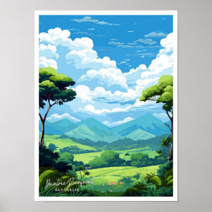 Daintree Rainforest Australia Vintage Illustration Poster